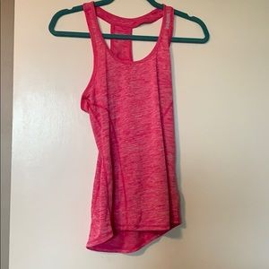Pink and white Reebok tank top